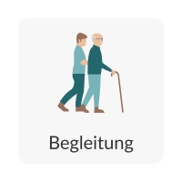 Ein Älterer und ein Jüngerer gehen nebeneinander auf einem illustrierten Bild
